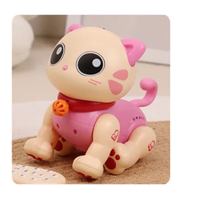 اسباب بازی ربات گربه موزیکال کنترلی صورتی Robot Cat Toy for Kids, Remote Control Kitty Toys_اسباب بازی ربات